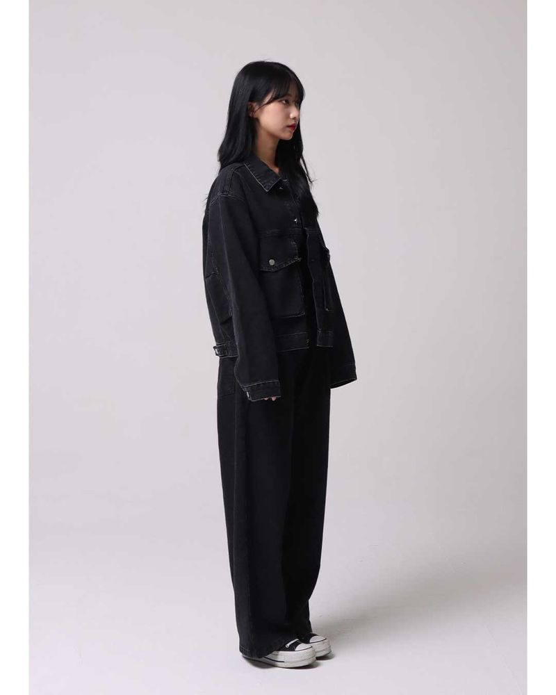 fade Pintuck Wide Denim Pants (2color)