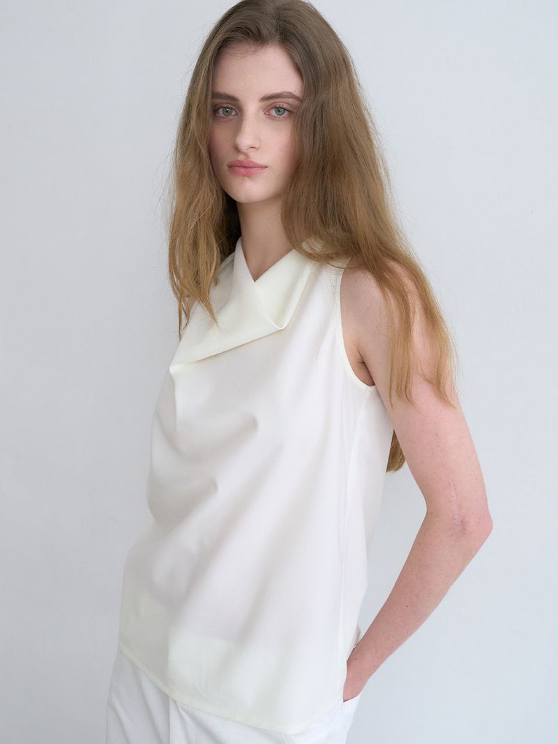 Celine cowl blouse (Cream)