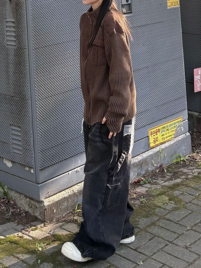 veneta garment dyed zip-up