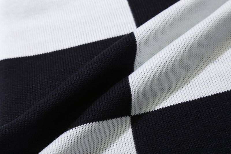 CHECKER BOARD JACQUARD MUFFLER_NAVY