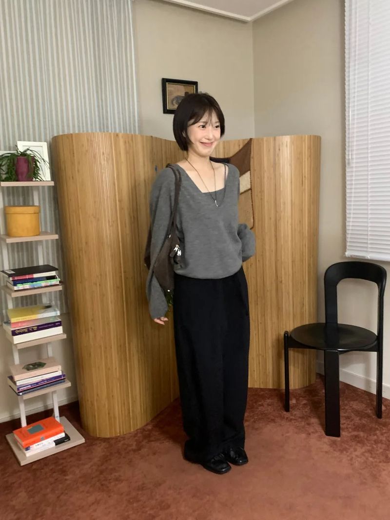 Wool layered knit set