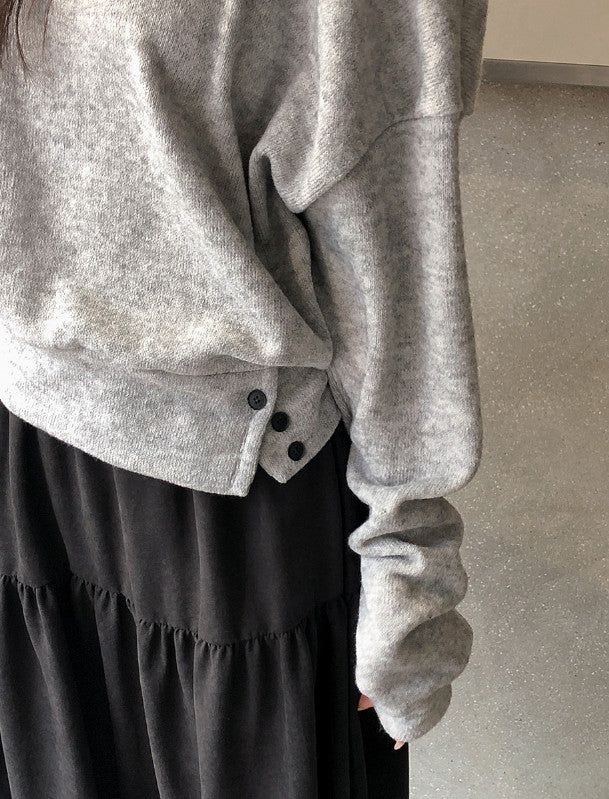2WAY Button Slit One Shoulder Knit (3color)