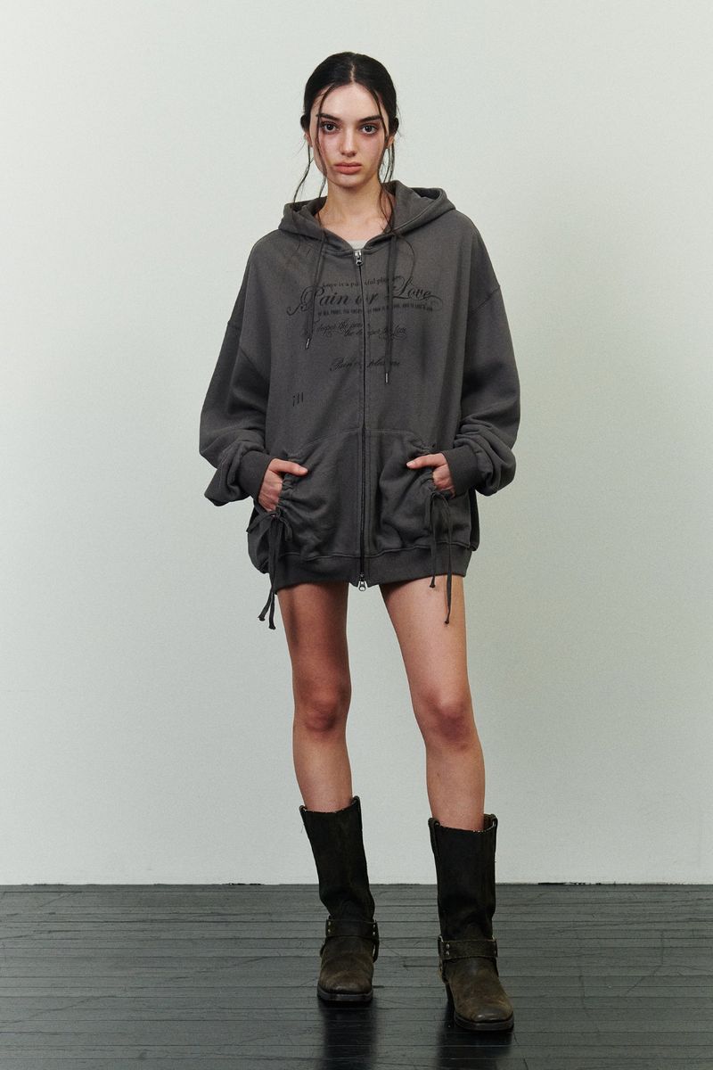 PAIN OR PLEASURE（ペインオアプレジャー）の「FOG 2WAY HOOD ZIP-UP charcoal（Tops）」