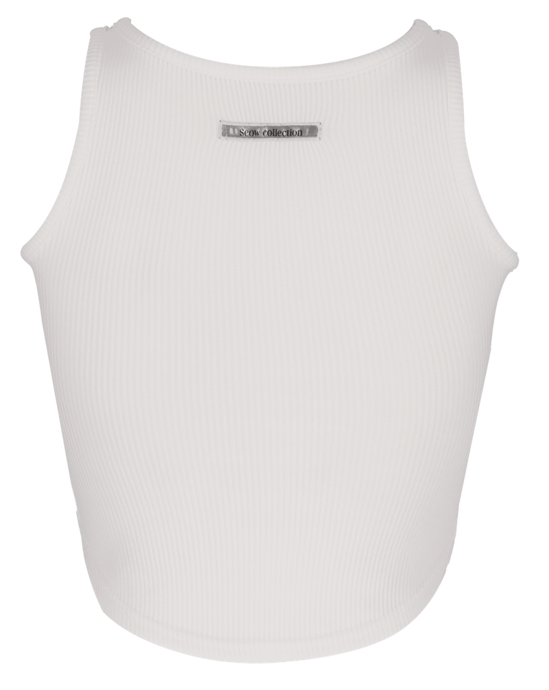  [Seow] Linked eyelet sleeveless, white