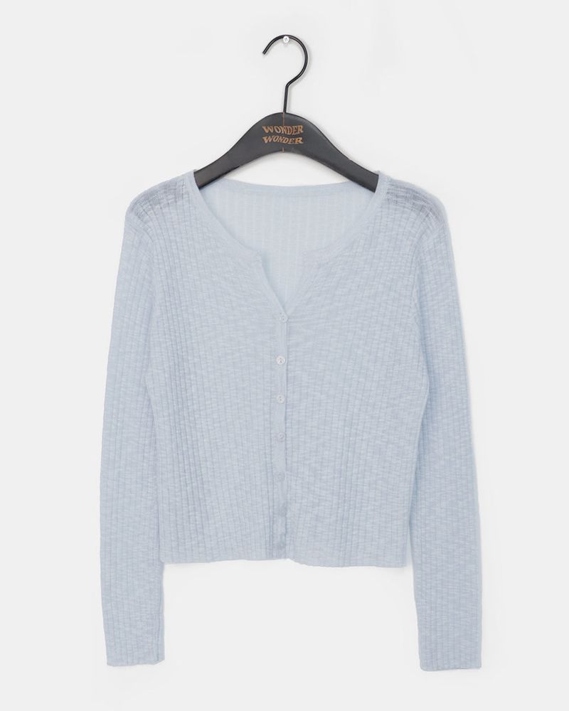 Yoring Summer See-Through Ribbed Cardigan