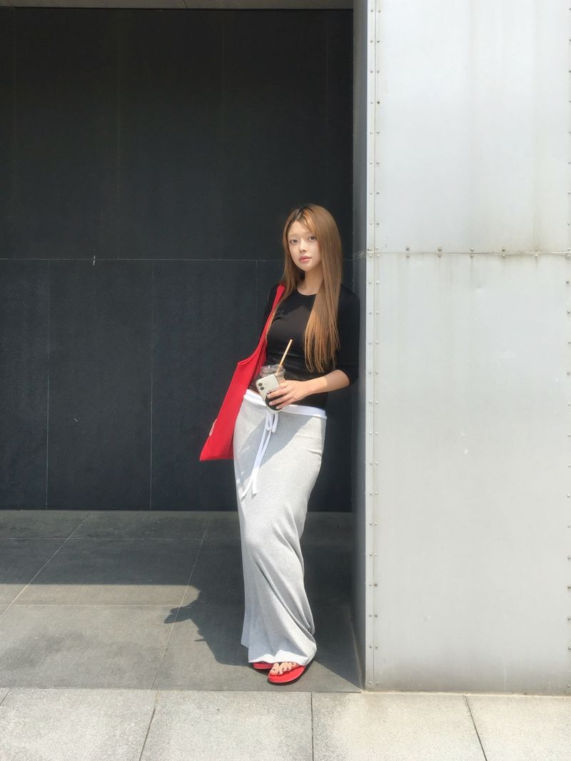 Salt line waist maxi skirt (4c)