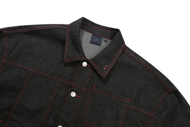 STITCH DENIM TRUCKER JACKET_BLACK