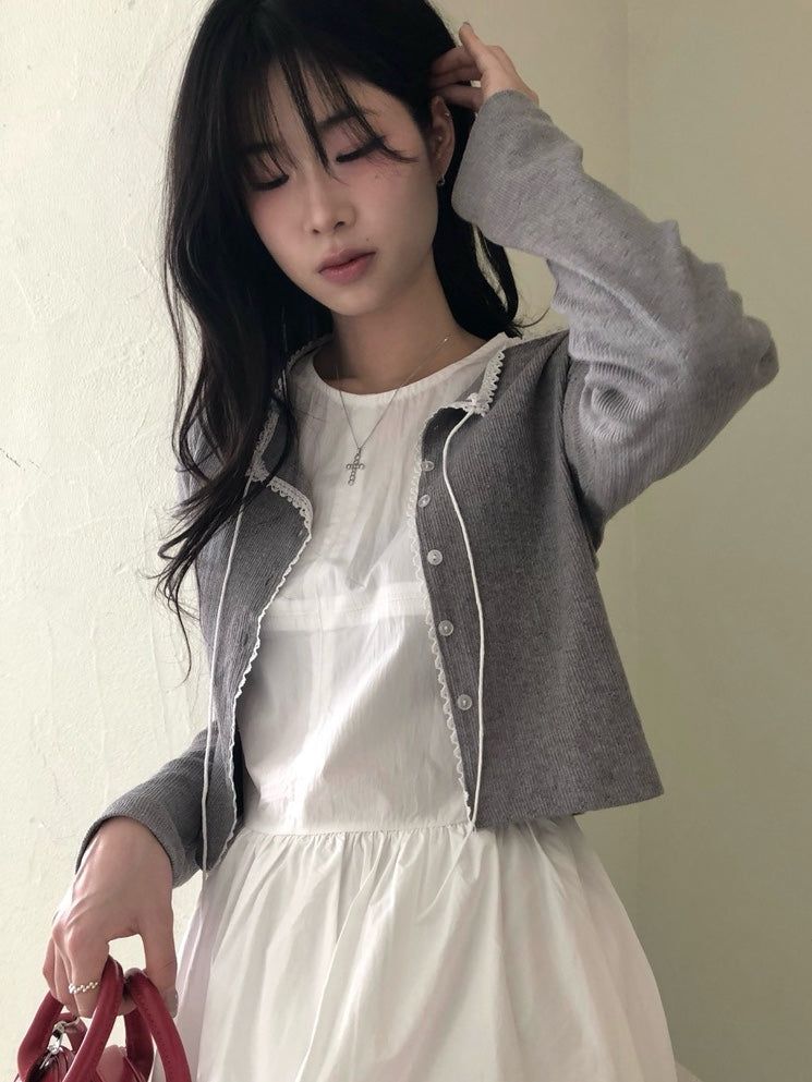 moroi(モロイ)の「Eyelet Lace Cardigan(Tops)」