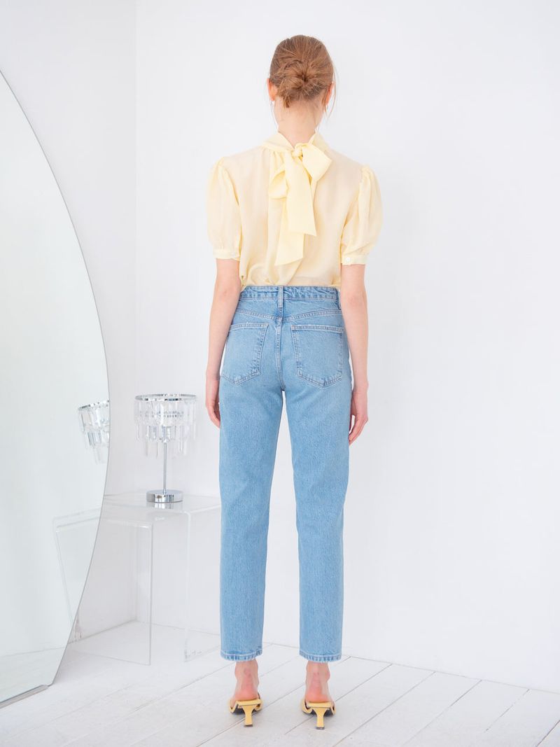ELEGANT BACK TIE BLOUSE_YELLOW