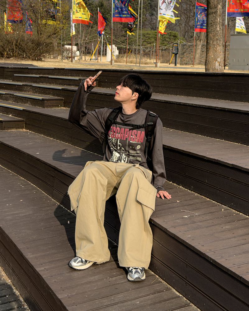 Utility Patch Wide Cargo Pants