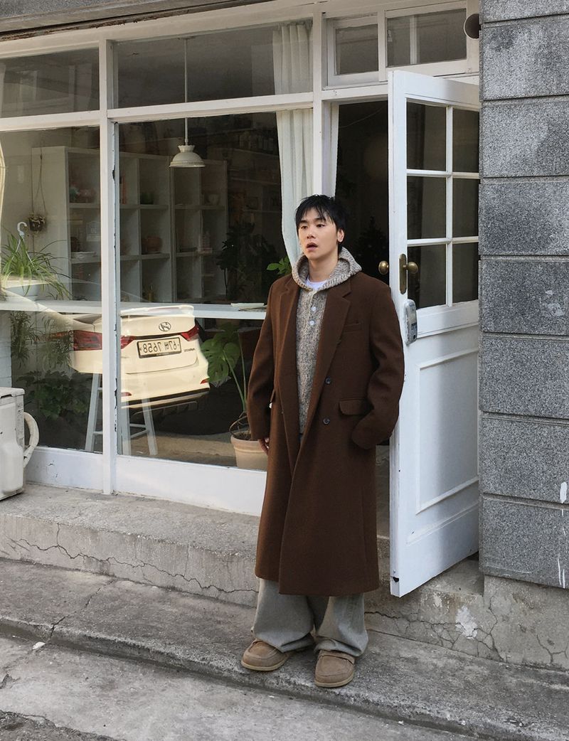 No.1496 alpaca button hood KNIT (3color)