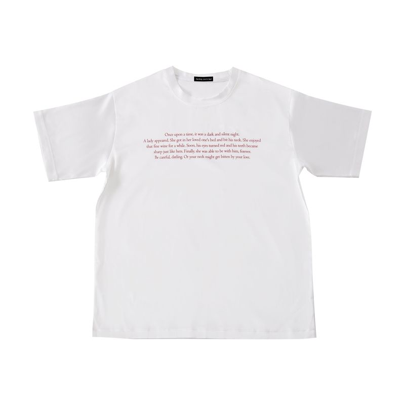 DARLING, YOU ARE BAD（YOU ARE BAD）の「SATIN OVERSIZE T-SHIRT #ONCE UPON A TIME(WHITE)（Tops）」