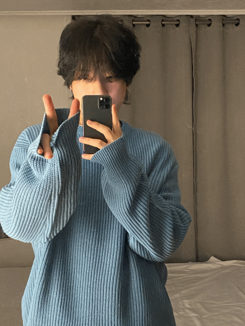 UNAIDUN（アネイダン）の「basic hachi round muji Knit 2C（Tops）」