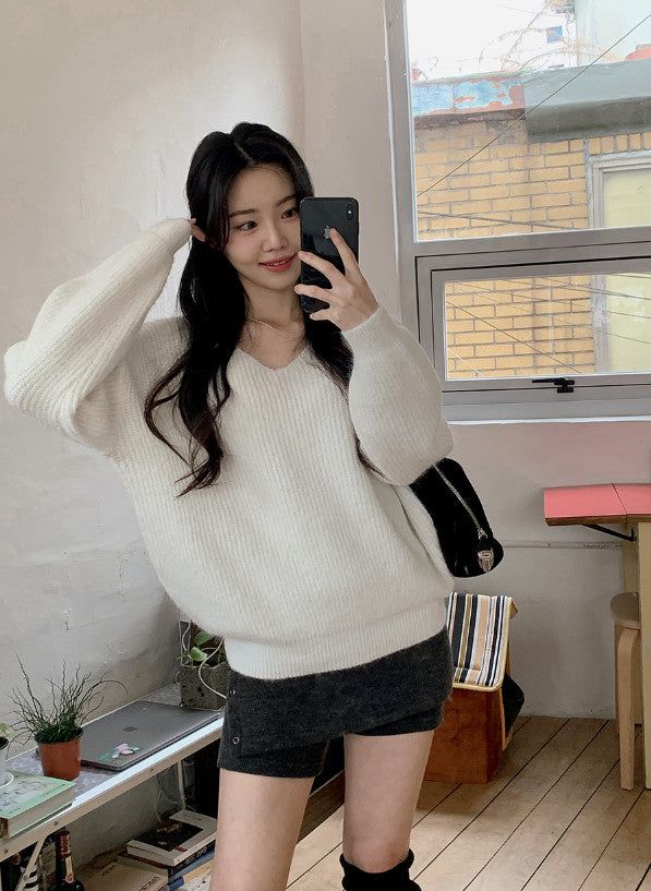 Slit Layered Knit Skirt Pants (2color)