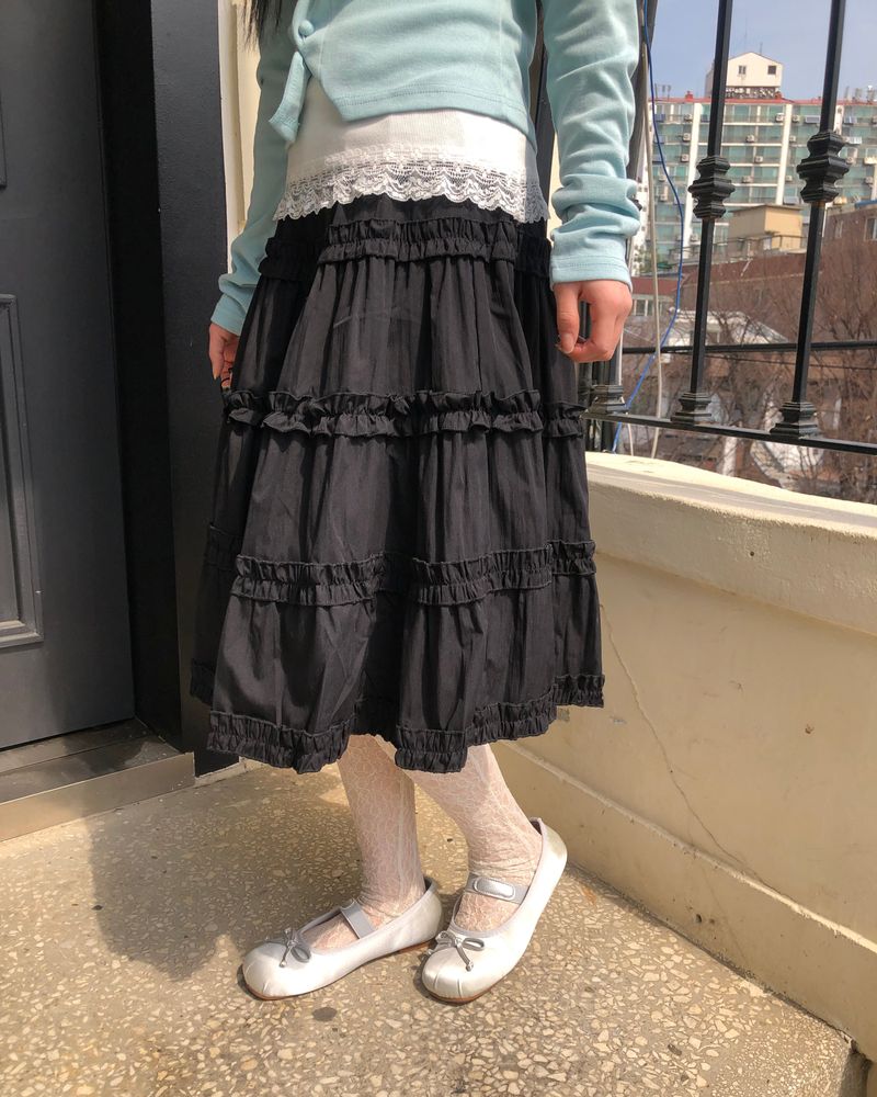 Hanyu Frill Midi Skirt