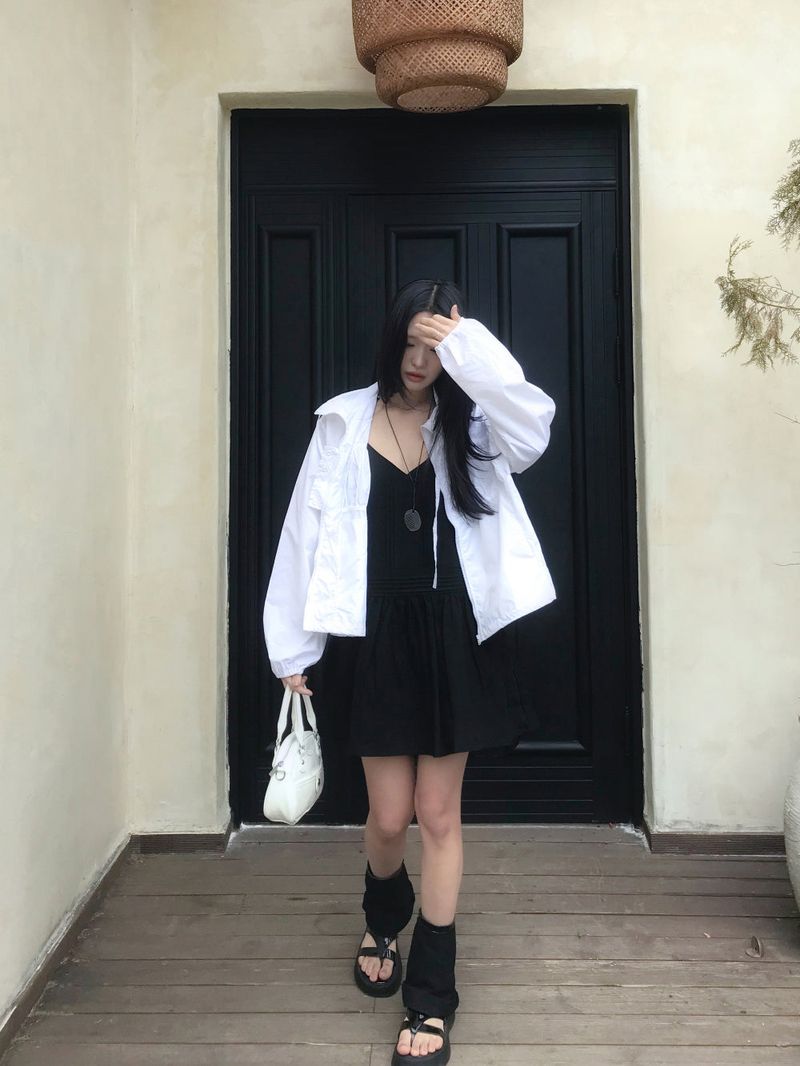 Roen Pintuck Layered Slip Mini Dress