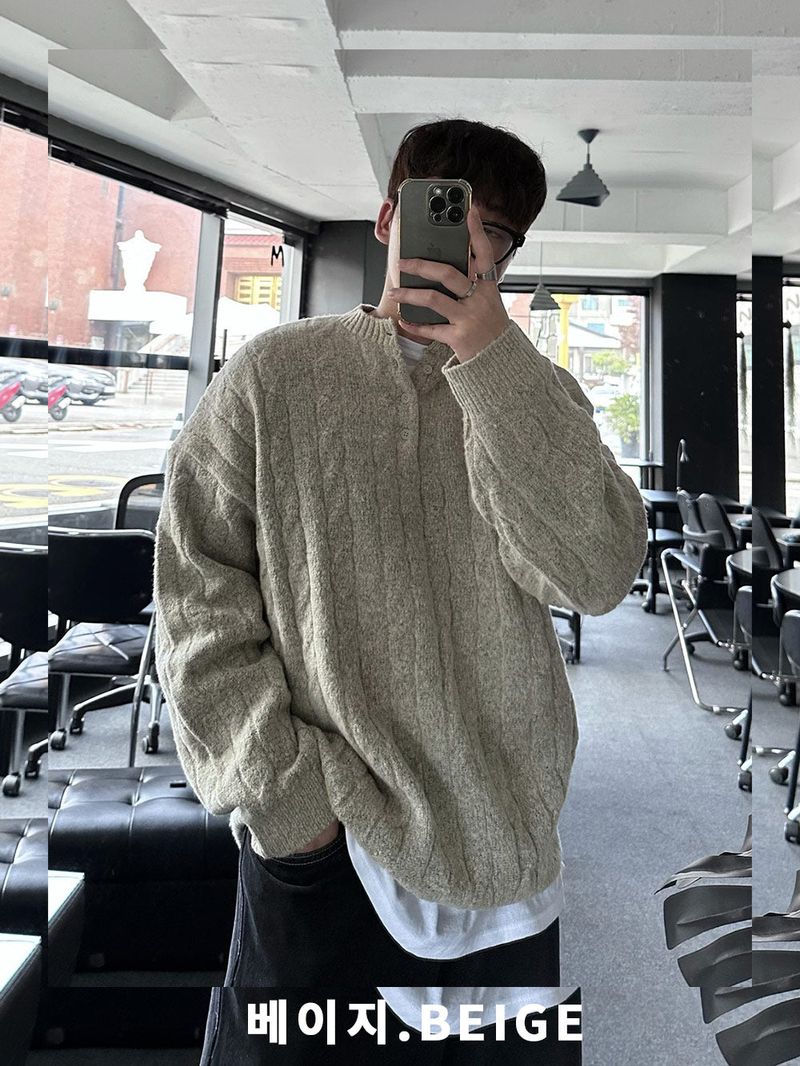 noi round button knit