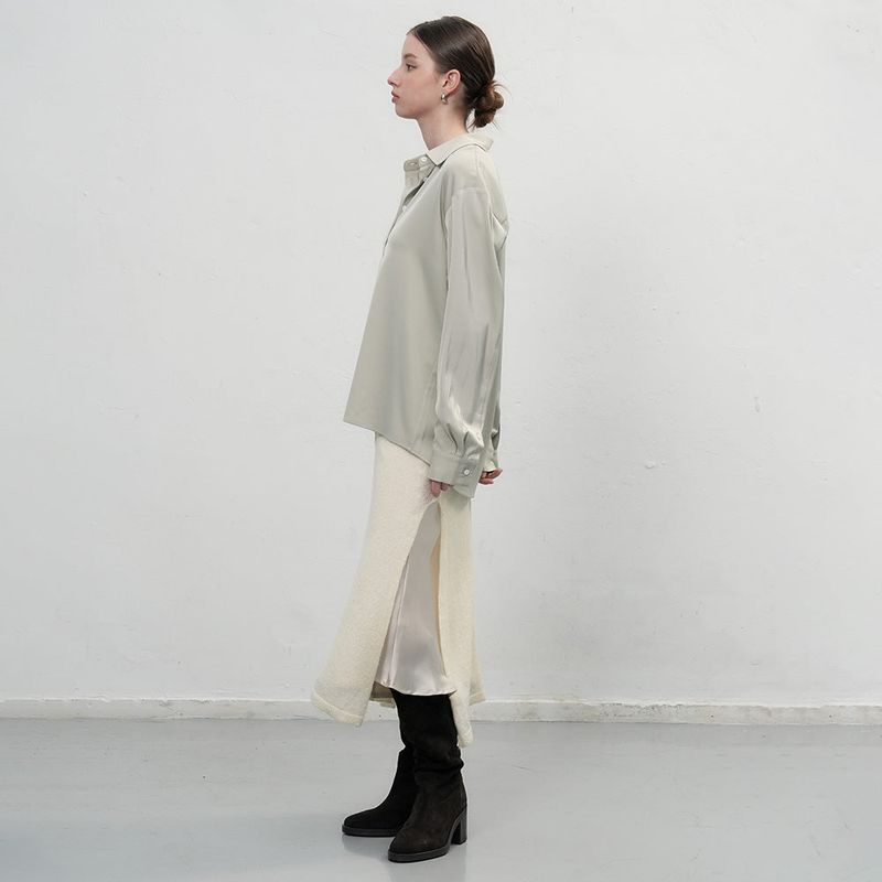 セミルーズシルクシャツ [KHAKI]