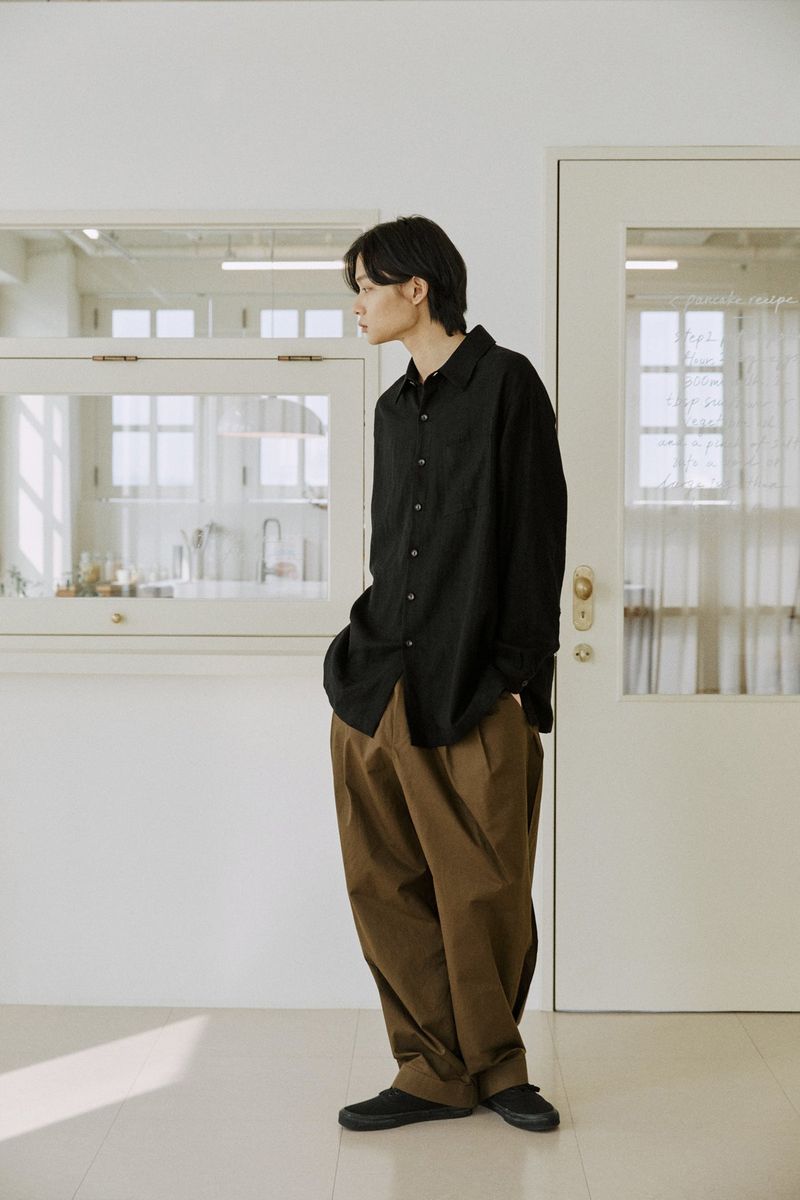unisex side balloon pants brown