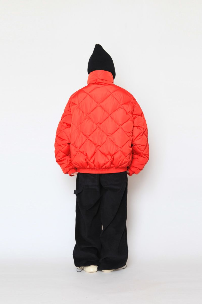 high-neck quilting padded jumper