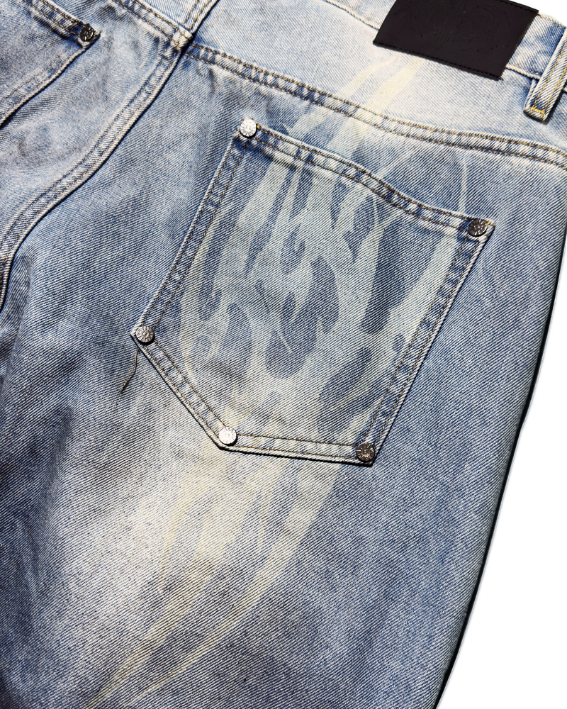 Dirty light blue baggy jean