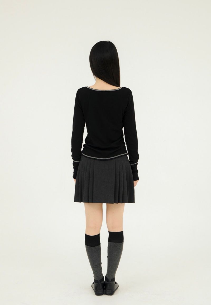 STITCH RIBBON T BLACK