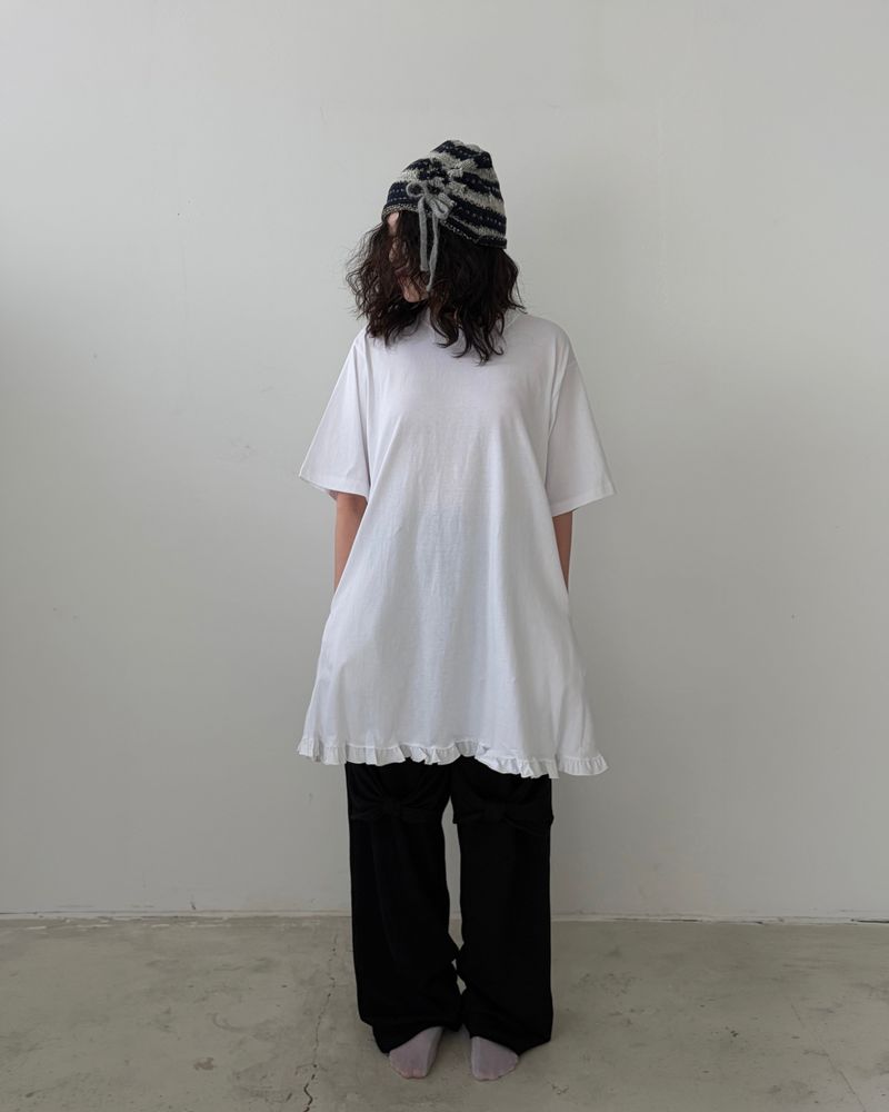 Ruffle Boxy Pocket Tee