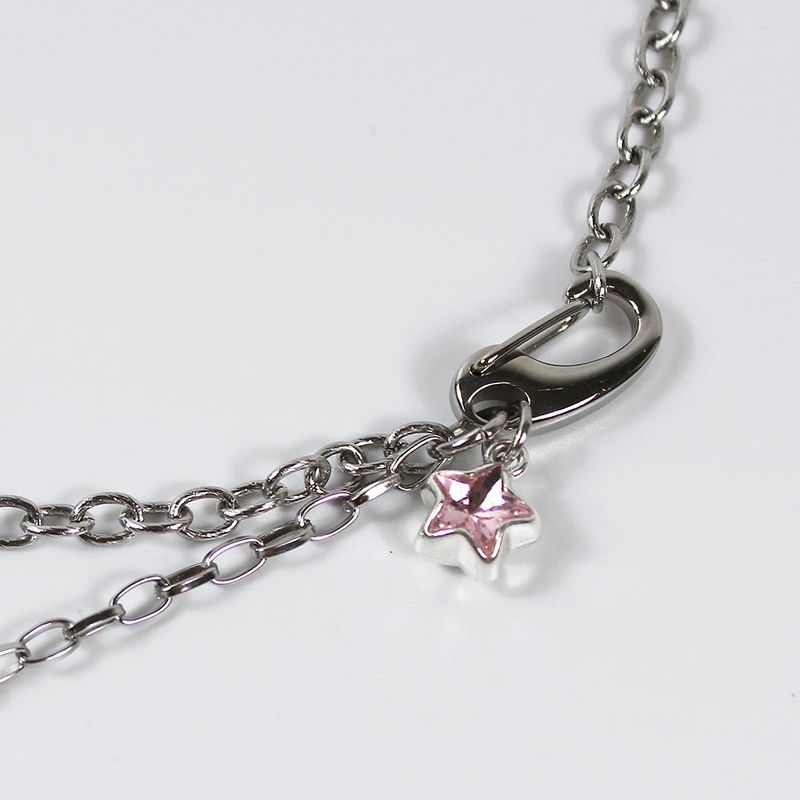 tooth gem necklace (pink)