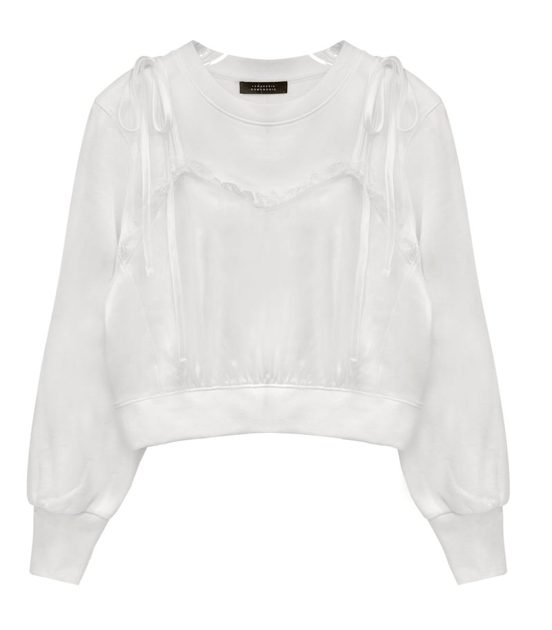 Satin layered sweatshirt