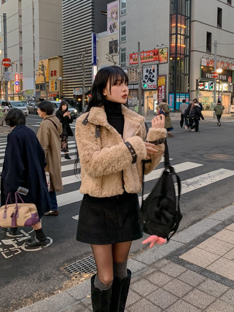 ハイネックベルトファージャケット