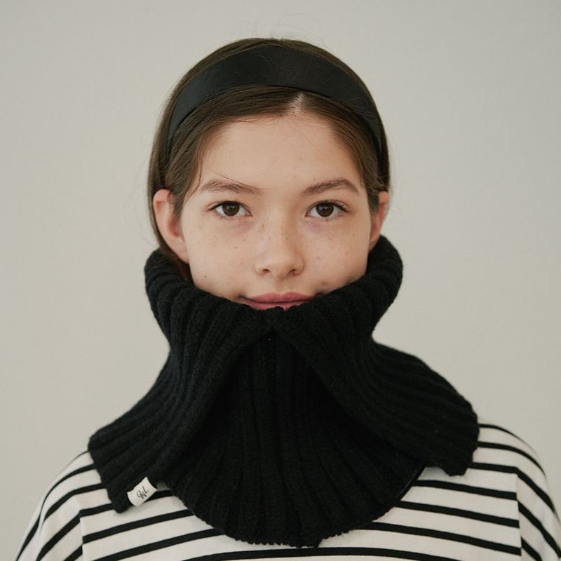 RIBBED NECK WARMER (BLACK)