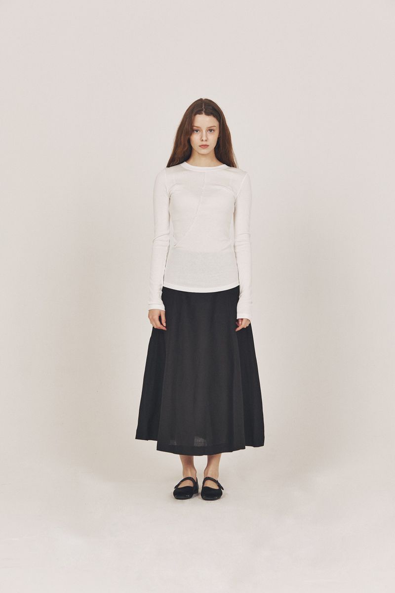 linen flare skirt