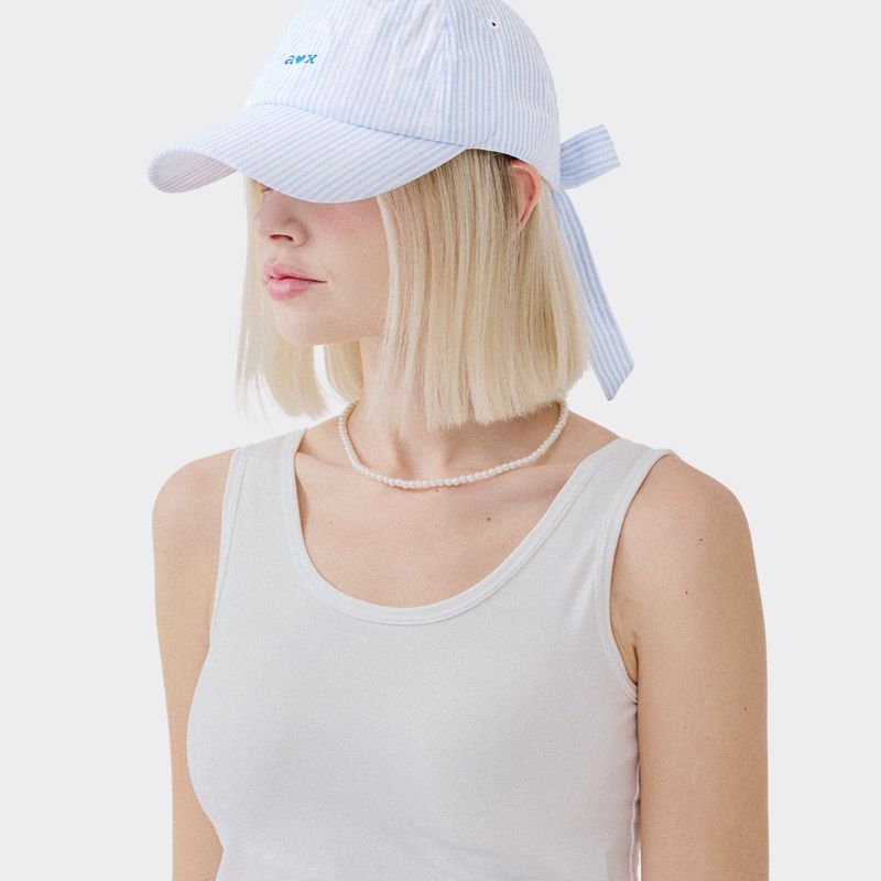 AOX Stripe ribbon ballcap blue