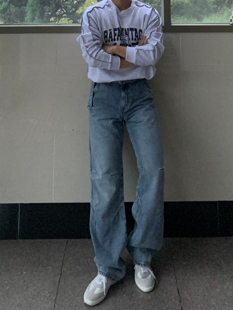 Mensfloor(メンズフロア)の「Dart Belt Straight Denim(Pants)」