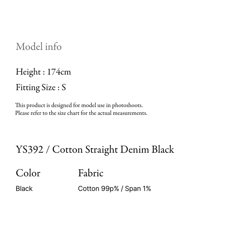 Cotton Straight Denim Black - YS392
