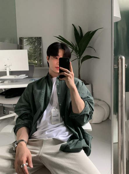 Glass Pigment Basic Cotton Shirt
