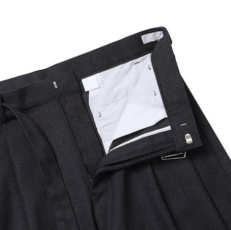 Andy Wool Belt Two Tuck Wide Slacks