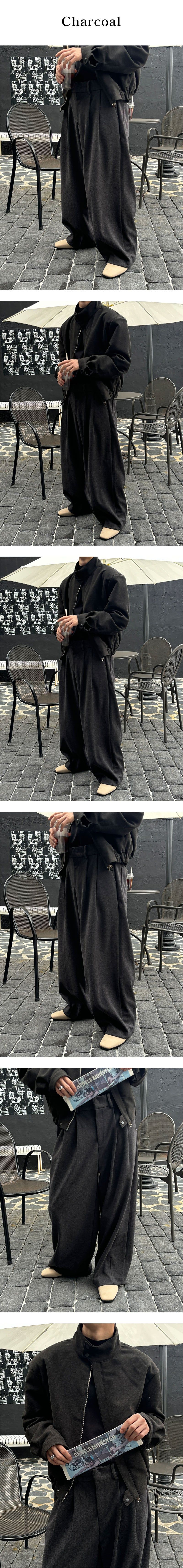 [F/W] Wool dart wide slacks(3color)