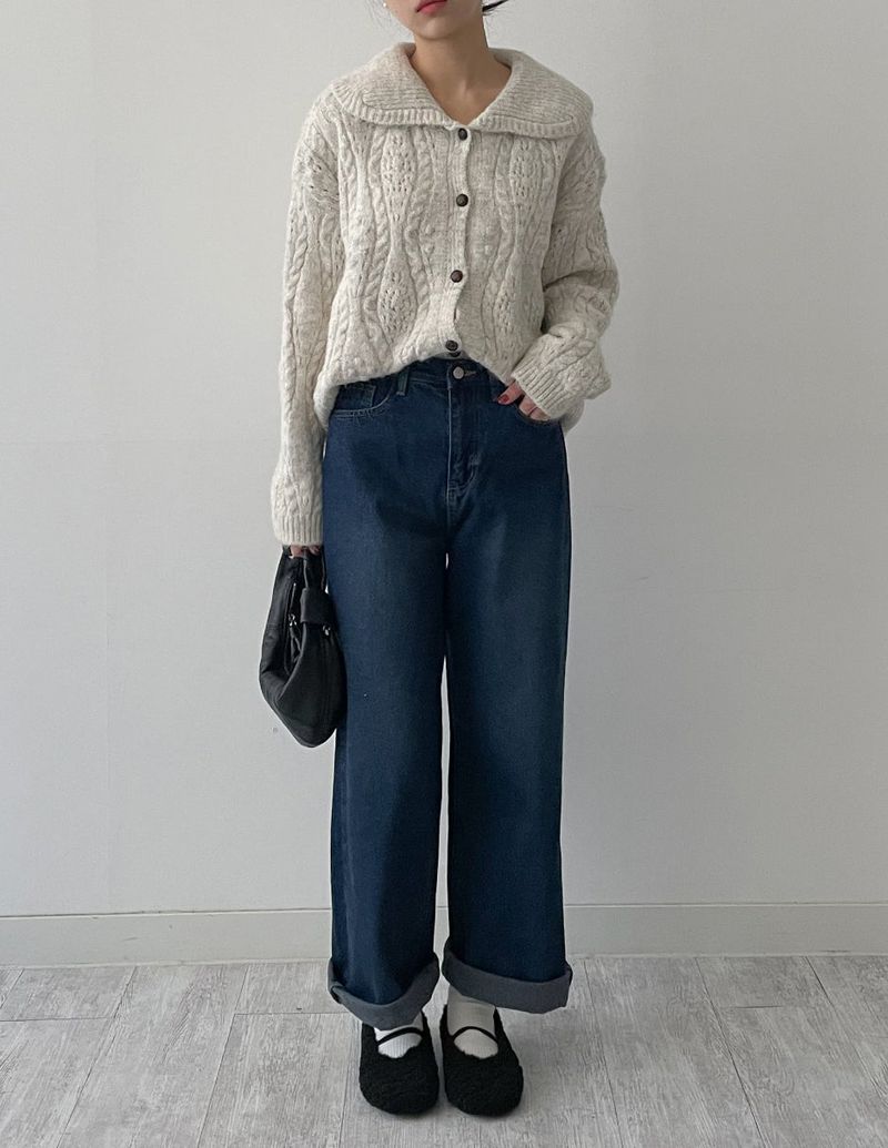 [Brushed Lining] 575 wide denim pants