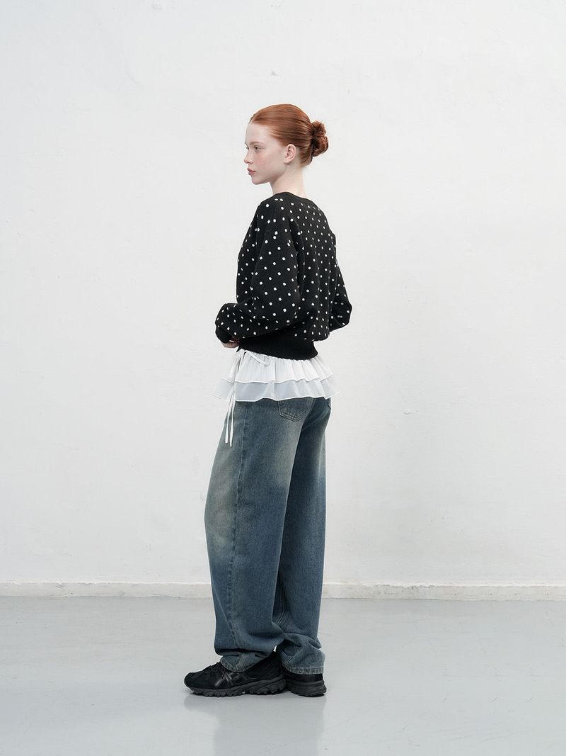 【即日発送】semi loose fit dot cardigan