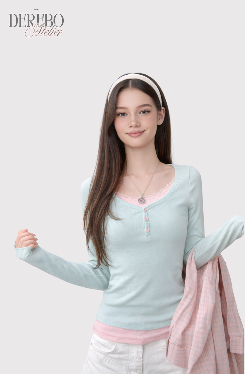 Mint pink layered t-shirt