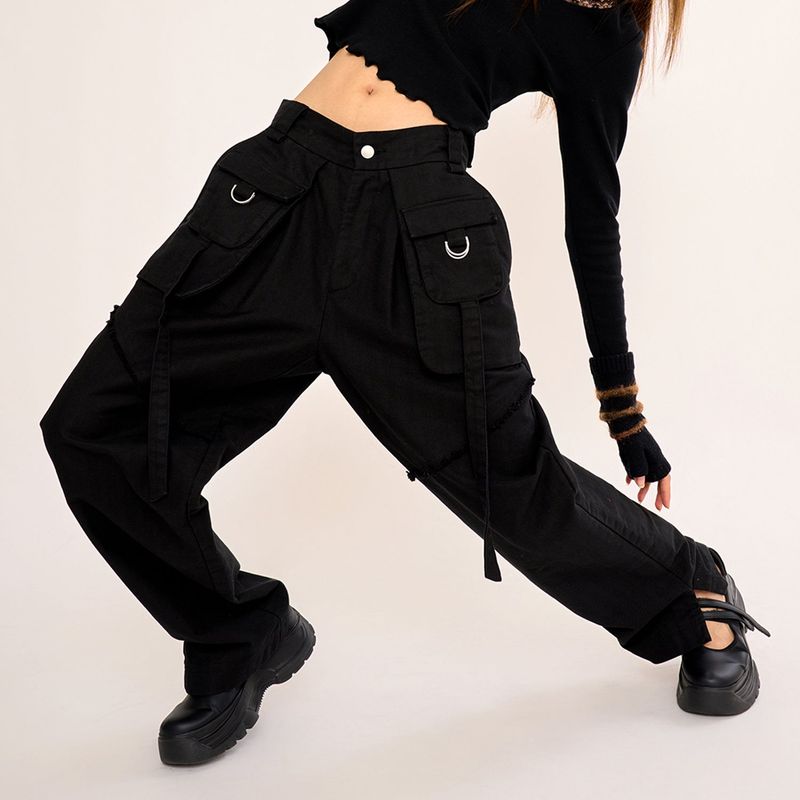 Layered Pocket Pant - Black