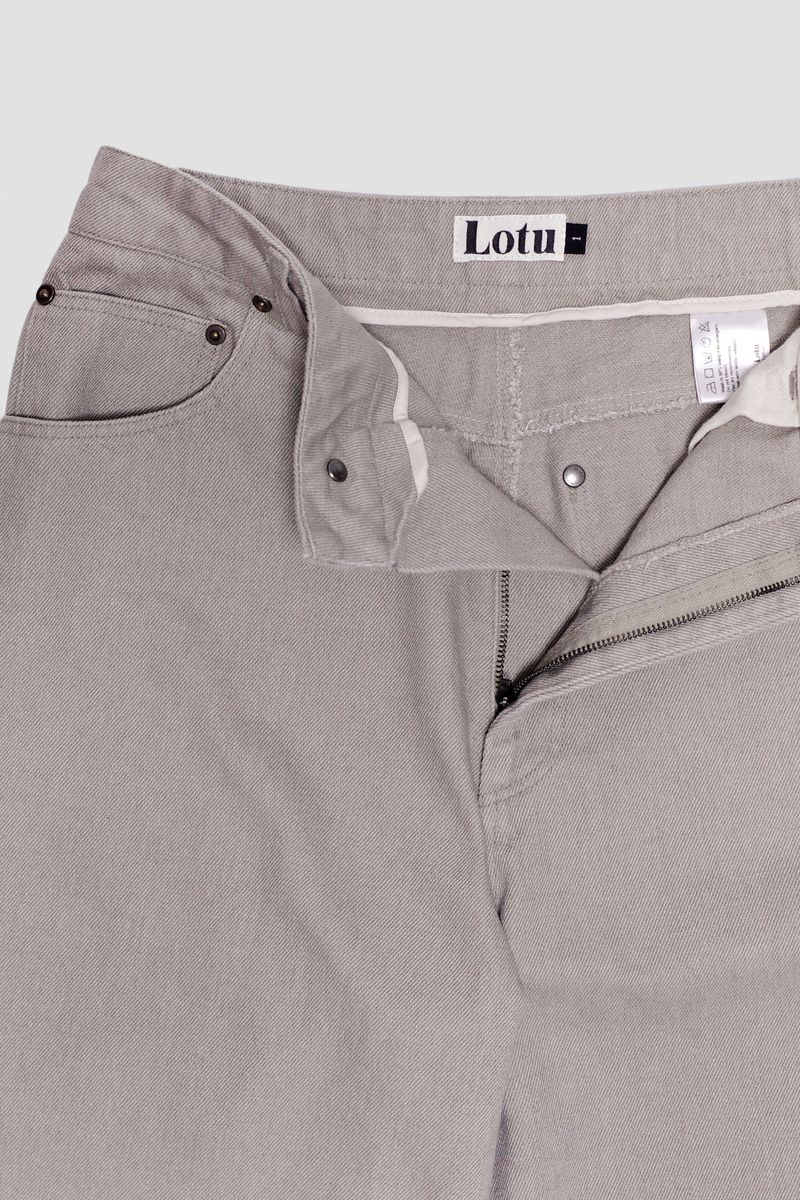 Washed straight leg pants, Beige