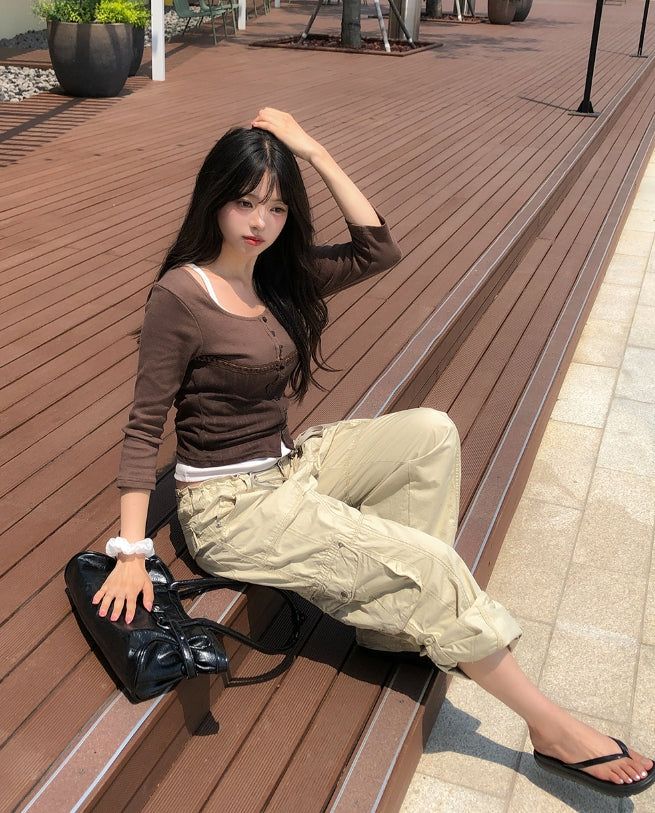 Multiple Pocket Low Cargo Pants