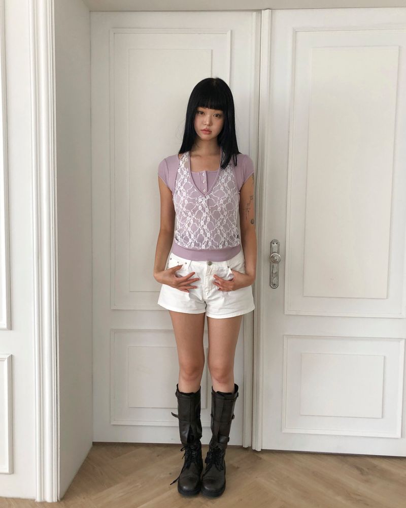 Byuring Halter-Neck Short-Sleeve T-Shirt