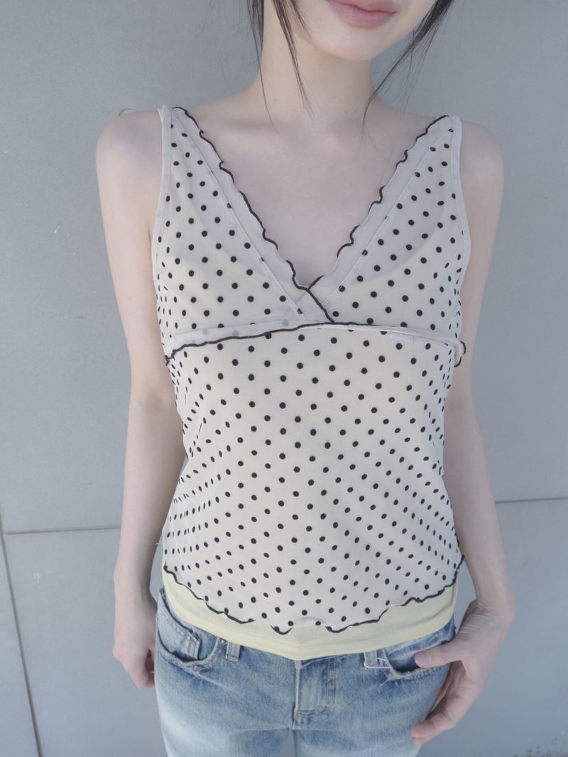 ZELENA（ゼレナ）の「dot v sleeveless（Tops）」