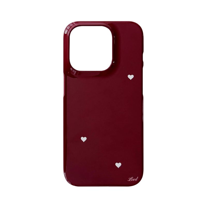 [MADE] STARRY HEART PHONE CASE BURGUNDY (glossy hard)