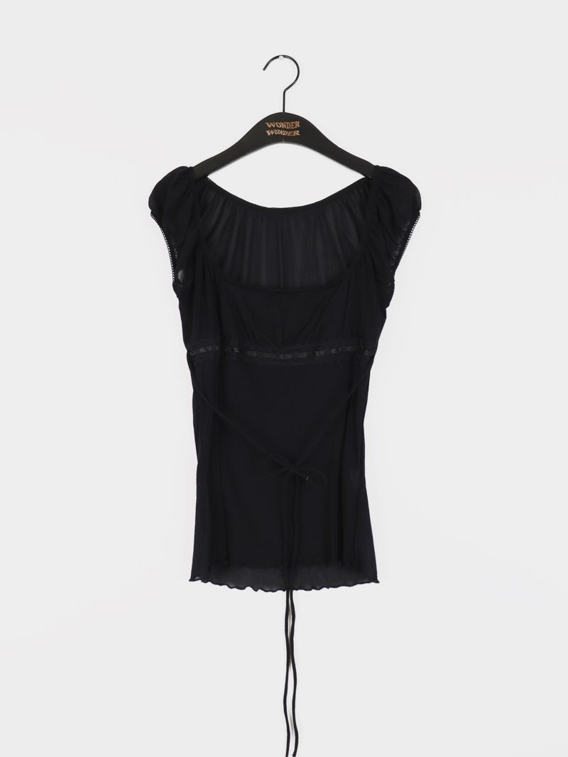 Psyche strap off-shoulder puffed blouse