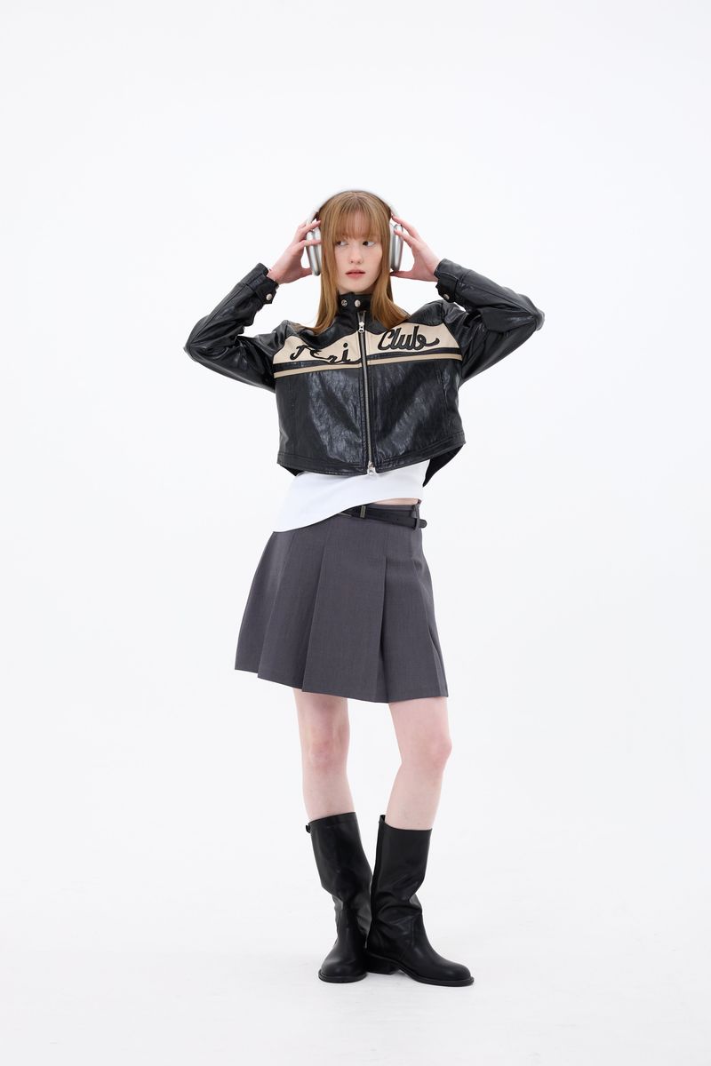 MOON NIGHT PLEATS SKIRT / CHARCOAL