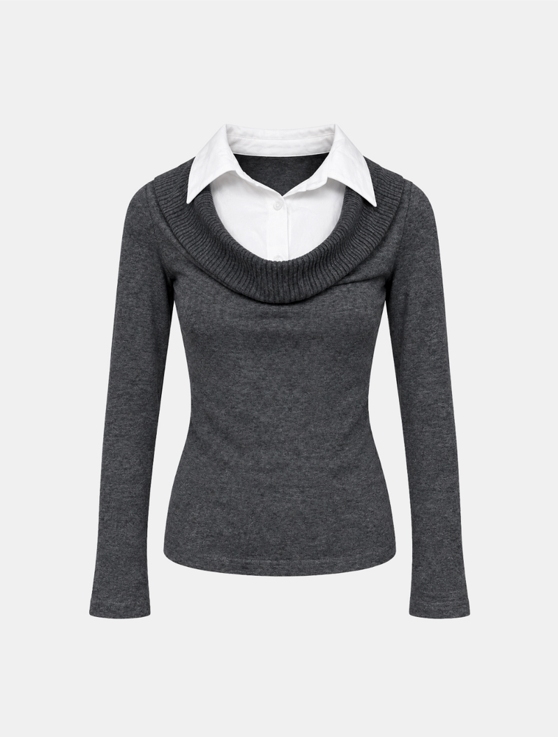 Marlowe Drape Neck Knit Top